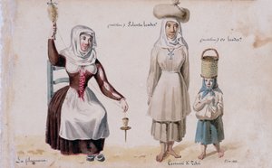 Stroje sardyńskie z Tissi, druk ms. 257, Kolekcja Cominotti autorstwa Italian School