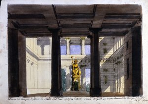 Scenografia do "Poliuto", Teatr Miejski, Faenza, 1857 autorstwa Italian School