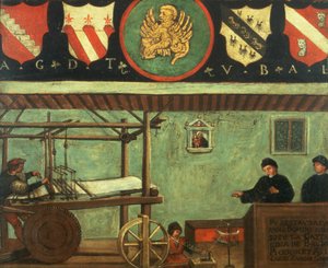 Znak Weneckiej Gildii Tkaczy (panel) autorstwa Italian School
