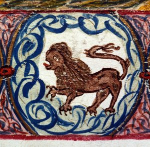 Znak lwa. Horoskop włoski z połowy XV wieku. autorstwa Italian School