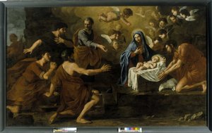 Adoracja pasterzy. XVII wiek (olej na płótnie) autorstwa Italian School