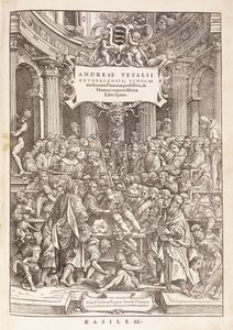 Autor przeprowadzający sekcję anatomiczną w Teatrze Chirurgicznym, 1543 autorstwa Italian School