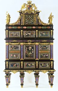 Gabinet do badmintona, ok. 1720-32 (pietra dura, heban i ormolu) autorstwa Italian School