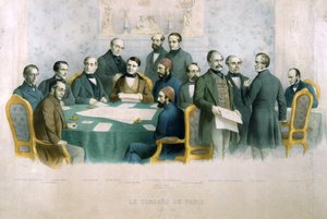 Kongres Paryski, marzec 1856, ilustracja z Historii Włoch autorstwa Italian School