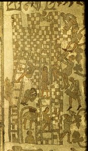 Budowa wieży Babel, 1166 (mozaika) autorstwa Italian School