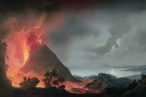 Erupcja Wezuwiusza w 1810 r. autorstwa Italian School