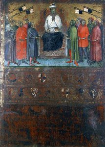 Rząd przywracający czeki w miastach, 1385 autorstwa Italian School