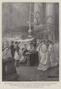 Ślub księcia Neapolu z księżniczką Heleną z Czarnogóry, ceremonia w kościele Santa Maria Degl