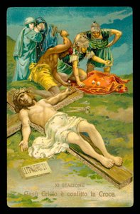 Droga Krzyżowa (z zestawu 14) (kolorowa litografia) autorstwa Italian School