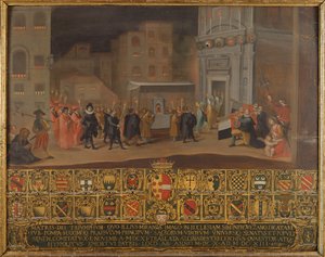 Tłumaczenie szczątków Madonny z Provenzano, 1610 autorstwa Italian School