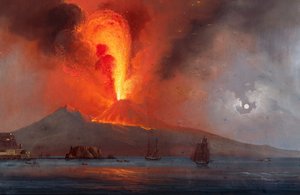 Erupcja Wezuwiusza w 1799 r. autorstwa Italian School