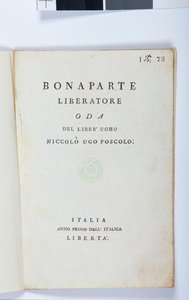 Strona tytułowa Bonaparte Liberatore Niccolo Ugo Foscolo (1778-1827) wydanie oryginalne, 1797 (papier drukowany) autorstwa Italian School