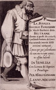 Strona tytułowa „Petition” Niccolo Barbieri, Wenecja autorstwa Italian School