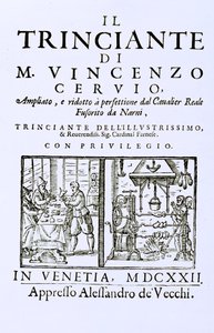 Strona tytułowa włoskiej książki kucharskiej, wyd. Wenecja, 1622 autorstwa Italian School