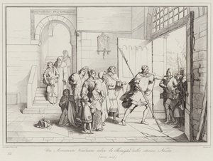 Kupiec wenecki ratuje rodzinę historyka Niketas autorstwa Italian School