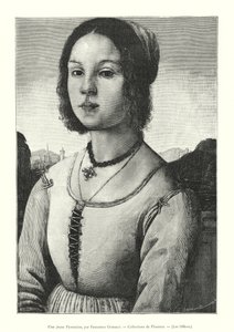 Młody florentyńczyk, Francesco Granacci, Zbiory Florencji, Uffizi (rycina) autorstwa Italian School