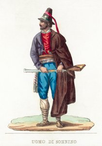 Człowiek Sonnino (kolorowy grawerunek) autorstwa Italian School