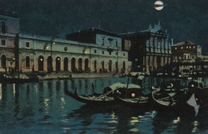 Wenecja, wielki kanał (kolorowa litografia) autorstwa Italian School