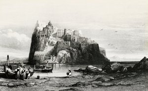 Widok wyspy Ischia, rycina, Włochy autorstwa Italian School