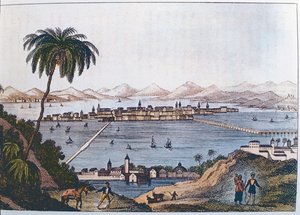 Widok na miasto Meksyk, 1714 autorstwa Italian School