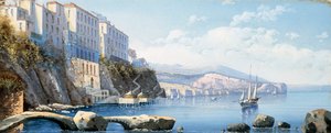 Widok na Sorrento (gwasz) autorstwa Italian School
