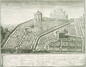 Widok na ogród rzymski, 1772-1784 autorstwa Italian School