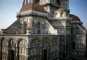 Widok na absydę katedry we Florencji (Duomo Santa Maria del Fiore). XIV-XV wiek, Florencja, Włochy autorstwa Italian School