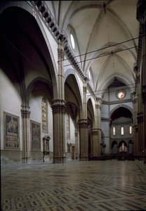 Widok wnętrza katedry we Florencji (Duomo Santa Maria del Fiore). XIV-XV wiek, Florencja, Włochy autorstwa Italian School