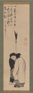 Hanshan i Shide Japończycy: Kanzan i Jittoku, koniec XVIII wieku.