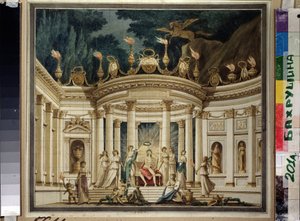 Le Triomphe des Muses. Projet du rideau pour le prologue musical de Alexander Alyabyev (1787-1851) i Alexis Verstsovsky (1799-1863). (Triumf Muz. Projekt kurtyny do muzycznego prologu A.Alyabyeva i A.Verstovsky