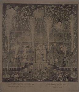 Iluminacja w pobliżu Akademii Sztuk Pięknych w noc sylwestrową 1748 autorstwa Ivan Alexeyevich Sokolov