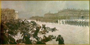 Początek rewolucji rosyjskiej 1905 r.: „”Strzelanie na Placu Pałacowym 22 stycznia