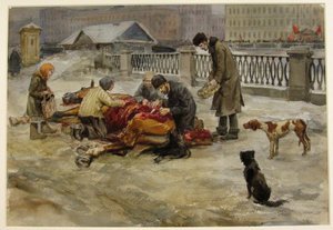 Piotrogród w 1918 roku z serii akwareli Rewolucja rosyjska, 1918