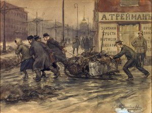 Bogaci kupcy i rosyjska szlachta zabrali się do wyrzucania śmieci z podwórek autorstwa Ivan Alexeyevich Vladimirov