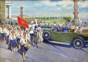 Zagraniczni turyści w Leningradzie