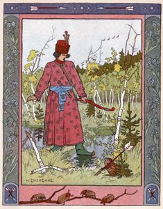 Księżniczka i żaba, ok. 1899 (litografia) autorstwa Ivan Yakovlevich Bilibin