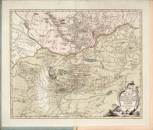 Mapa rzeki Irtysz, południowa część guberni syberyjskiej, 1777 r. autorstwa Ivan Ivanovich Islenyev