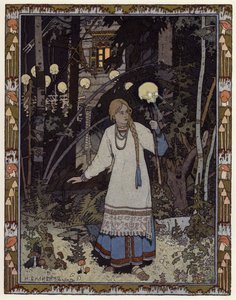 Ilustracja do filmu "Piękna Wasylisa" (litografia kolorowa) autorstwa Ivan Yakovlevich Bilibin