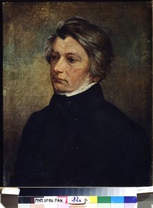 ""Portrait du poete Adam Mickiewicz (1798-1855)"" Peinture de Ivan Khrutsky (Khroutsky ou Khroutski) (1810-1885) 1850 environ Rosyjskie Państwowe Archiwum Literatury i Sztuki, Moskwa