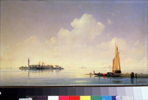 Laguna wenecka, widok na wyspę San Giorgio Maggiore (Saint-Georges-Majeur, Saint Georges Major) (Laguna wenecka, widok na San Giorgio Maggiore). Obraz Ivana Konstantinovicha Aivazovsky
