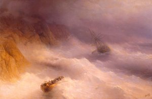 Burza na przylądku Aija autorstwa Ivan Konstantinovich Aivazovsky