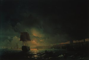 Widok na Odessę w księżycową noc, 1896 autorstwa Ivan Konstantinovich Aivazovsky
