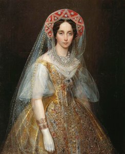 Portret wielkiej księżnej Marii Aleksandrownej 1824-1880, przyszłej cesarzowej Rosji, lata czterdzieste XIX wieku.