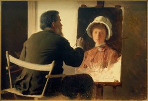 Kramskoi, przedstawiający swoją córkę autorstwa Ivan Nikolaevich Kramskoy