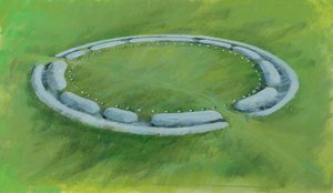 Stonehenge: pierwsza faza obejmująca rów, brzeg i przeciwskarpę otaczającą Otwory Aubreya