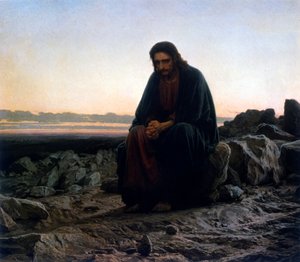 Chrystus na pustyni. lub Chrystus na pustkowiu autorstwa Ivan Nikolaevich Kramskoy