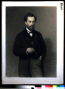 Portret artysty Michaiła Konstantinowicza Klodta barona von Jurgensburg (Michail Clodt, Michael Konstantinow Clodt) (1832-1902) (Portret artysty M.K.Clodta). Obraz Iwana Nikołajewicza Kramskoja (1837-1887), olej na płótnie autorstwa Ivan Nikolaevich Kramskoy