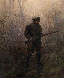 Myśliwy w lesie