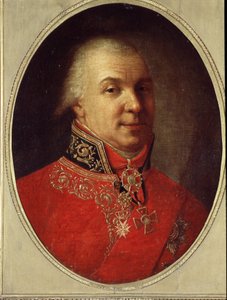 Portret poety Gavrill R. Derzhavin (Gavril lub Gavrila Derzhavin) (1743-1816) (Portret poety Gavrill R. Derzhavin). Obraz Iwana Pietrowicza Argunowa (Argunow) (1729-1802). Olej na płótnie, 61 x 50 cm, przed 1801. Sztuka rosyjska, portret z XVIII wieku.