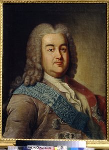 Portret księcia Aleksisa Michajłowicza Czerkaskiego (1680-1742) (Portret księcia A.M. Czerkaskiego). Obraz Iwana Pietrowicza Argunowa (Argunow) (1729-1802), olej na płótnie, połowa XVIII wieku. XVIII-wieczna sztuka rosyjska. Państwowe Muzeum Ceramiki i Kra